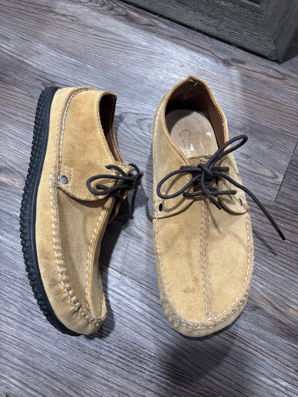 Quoddy Meridian Exersole Barefoot Sand Tan Suede Nubuck Shoes Size 7.5